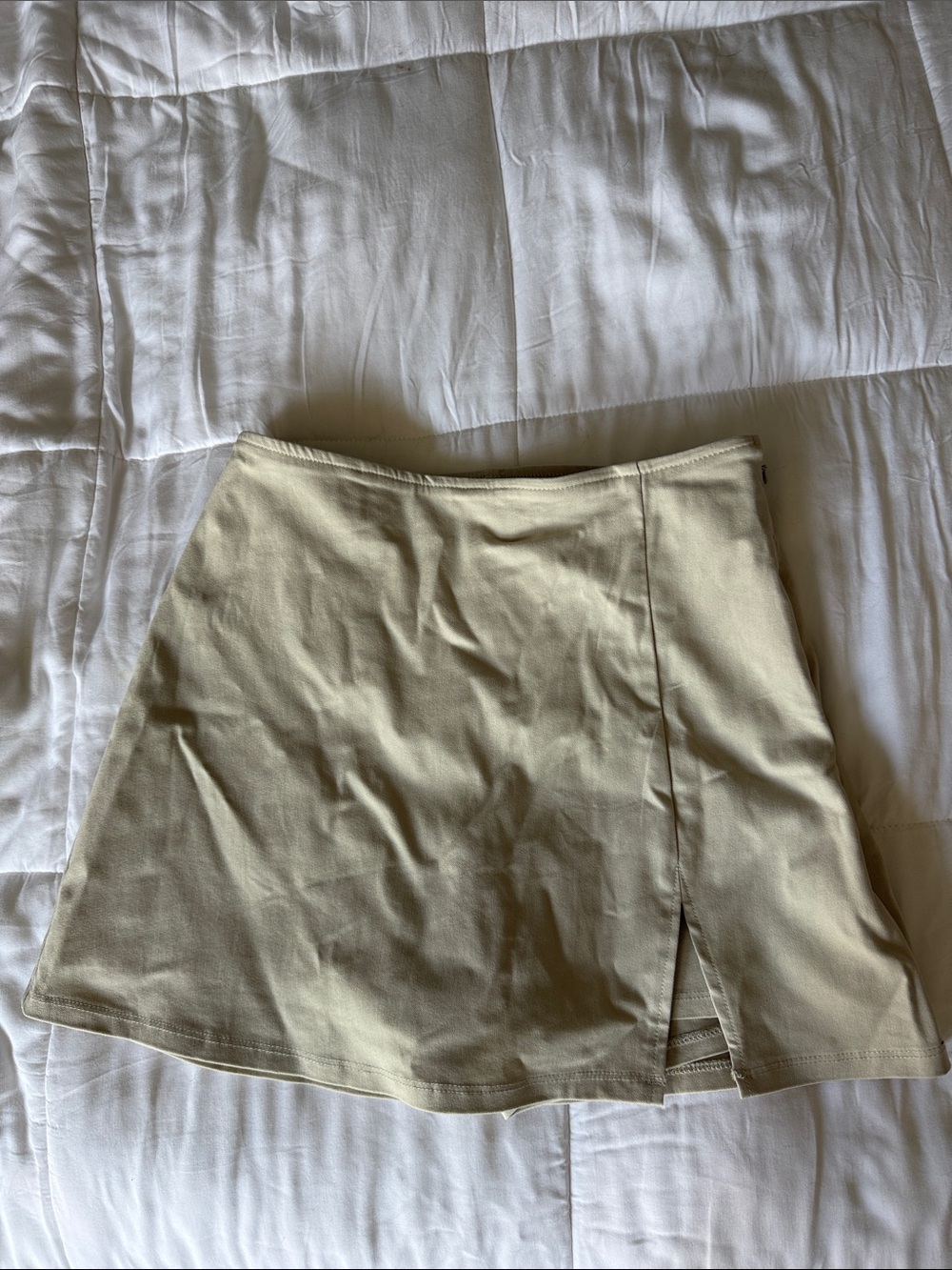Classic A-Line Mini Skort in Light Khaki